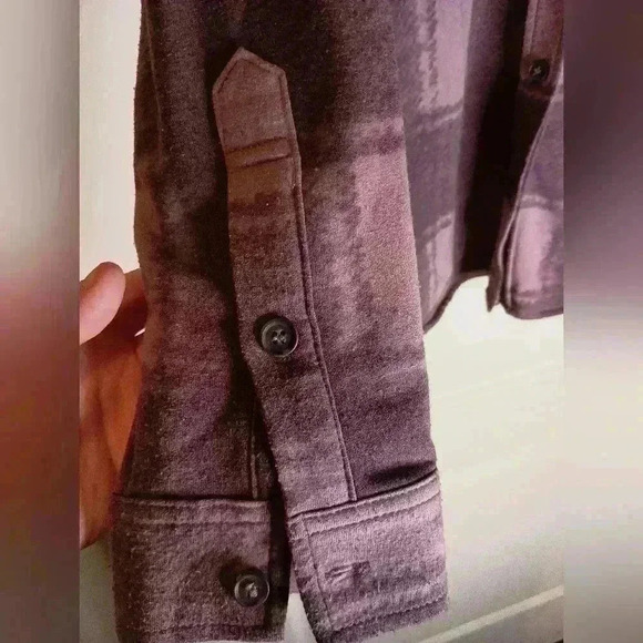 32 Degrees Lined Winter Dark Academia soft cozy warm Purple Plaid button up Med - Picture 4 of 7